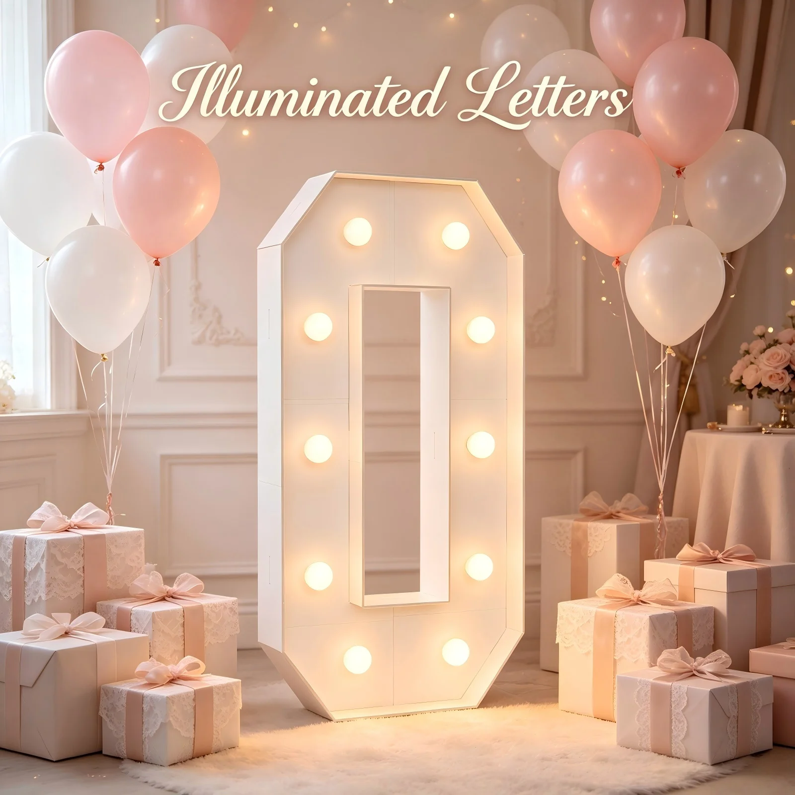 Lettres et chiffres lumineux 3D en mosaïque blanche de 100 cm, avec ampoules LED à lumière chaude, pour cérémonies de remise des diplômes, mariages, fêtes d'anniversaire