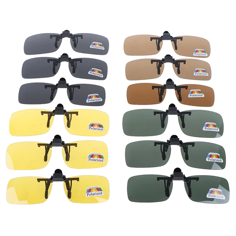 Car Driver Goggles Unisex Clip-on Polarized Day Night Vision Flip-up Lens Driving Glasses UV400 Riding Sunglasses For Outside