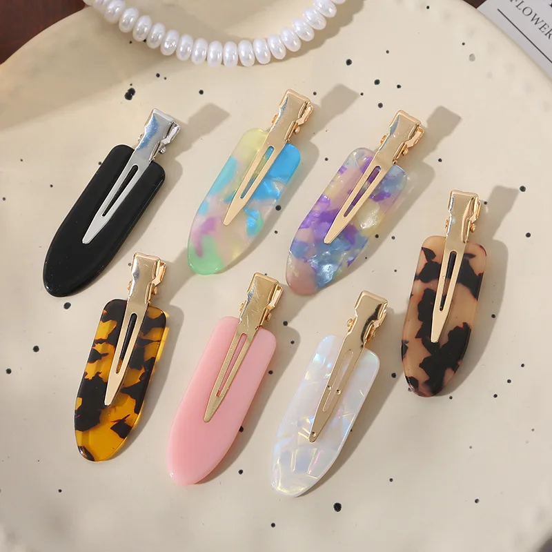 

Edge Clip Acetate Acrylic Hair Clip with No Trace Tortoiseshell Color Simple Makeup Duckbill Clip with No Trace Side Bangs Clips