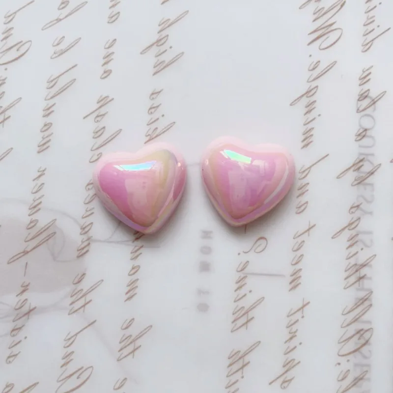 WFFNNKC 10-20Pcs AB Color Love Heart Resin Patch Fashion Jewelry Making Accessories DIY Phone Cases Flatback Decal Wedding Decor