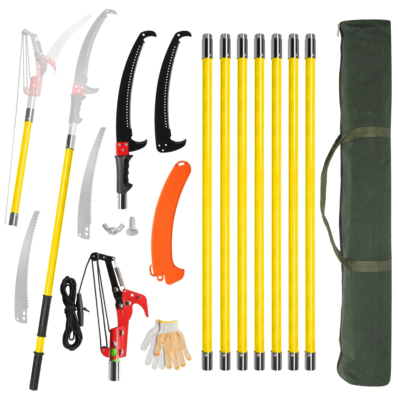 

30 Feet Tree Pole Pruner, Durable Tree Trimmers Handle, Manual Branches Trimmer for Garden Tools Loppers Hand Pole Saws Extendab