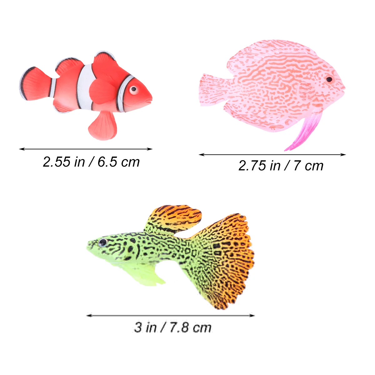 

3 Pcs Artificial Fish for Aquarium Decoration Ornament Decorations Tank Ornaments