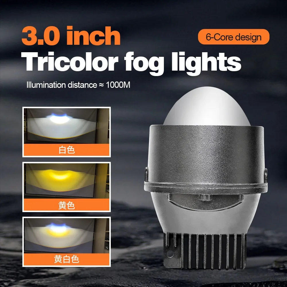 

Upgrade Your Motorcycle or Car with 3 Inch Bi LED Fog Light Projector Lens, Compatible with Honda Toyota Ford