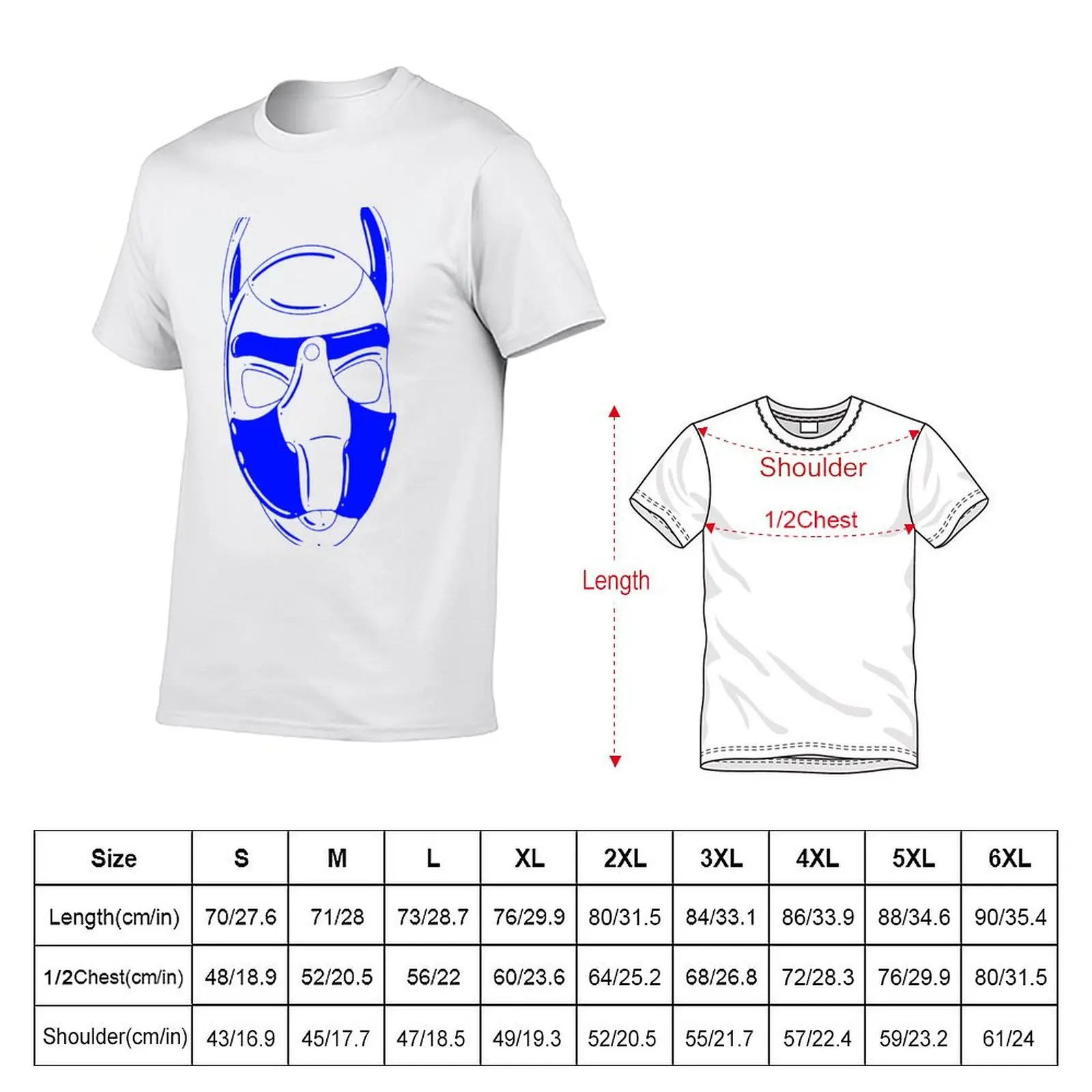 Blue pup hood T-Shirt printed t shirts for man cotton tshirt 100% T-Shirt