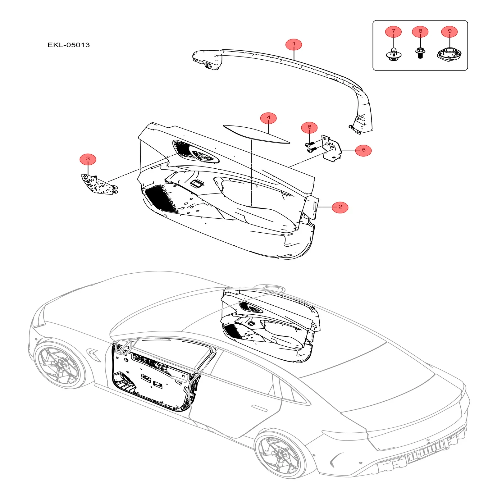 For BYD SEAL Door Panel Assembly EKED-6102100A-00A7  6102200A-00A7 Left and Right Deep Black 5