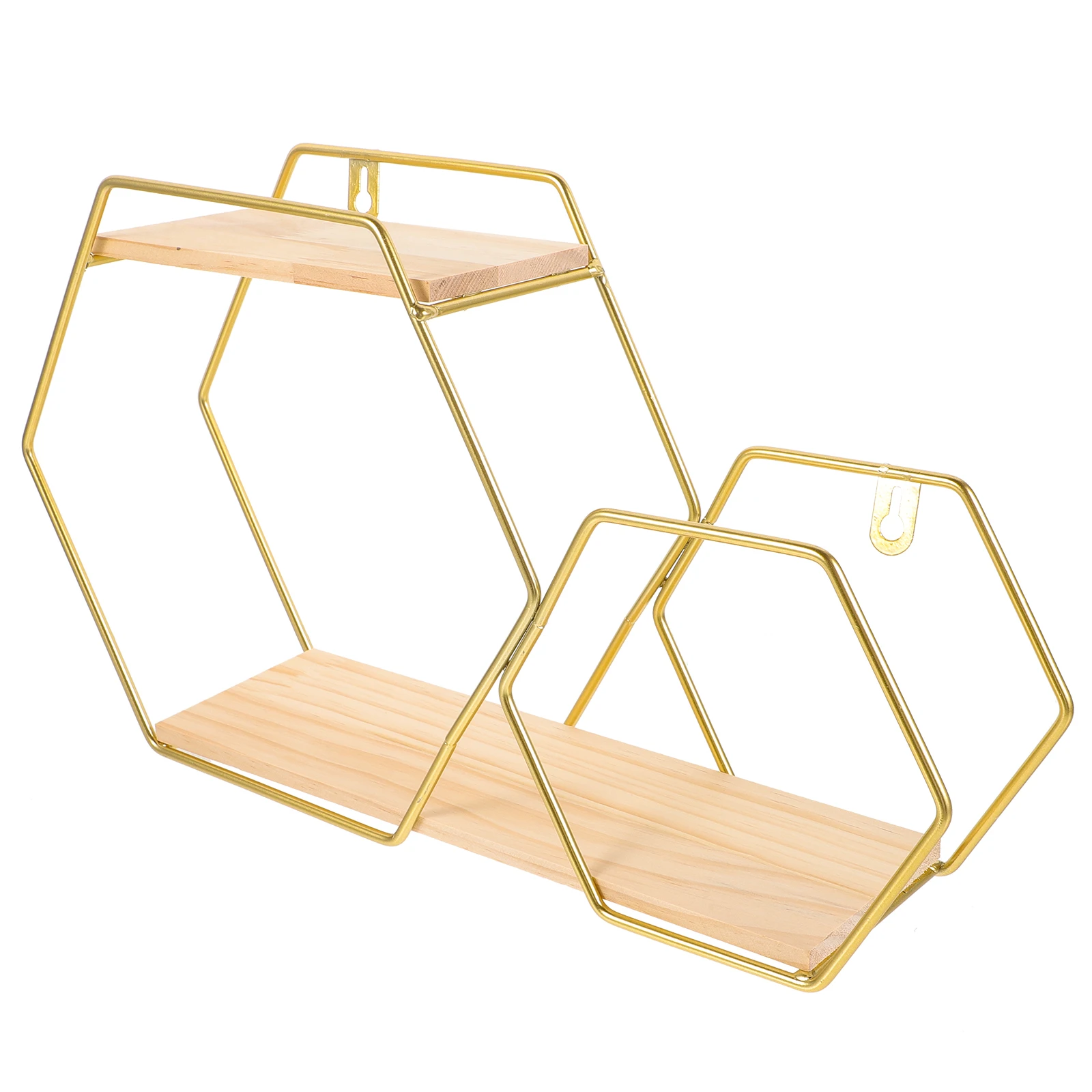 

Hexagonal Wall Shelves Metal Floating Rack for Kitchen Bathroom Bedroom Living Room Hexagon Storage Shelf Golden