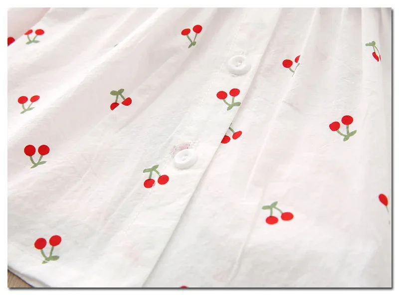 IENENS Cherry Print Girls Blouse Cotton Tee Tops for Baby Spring Shirts Toddler Infant - 1-4 Years