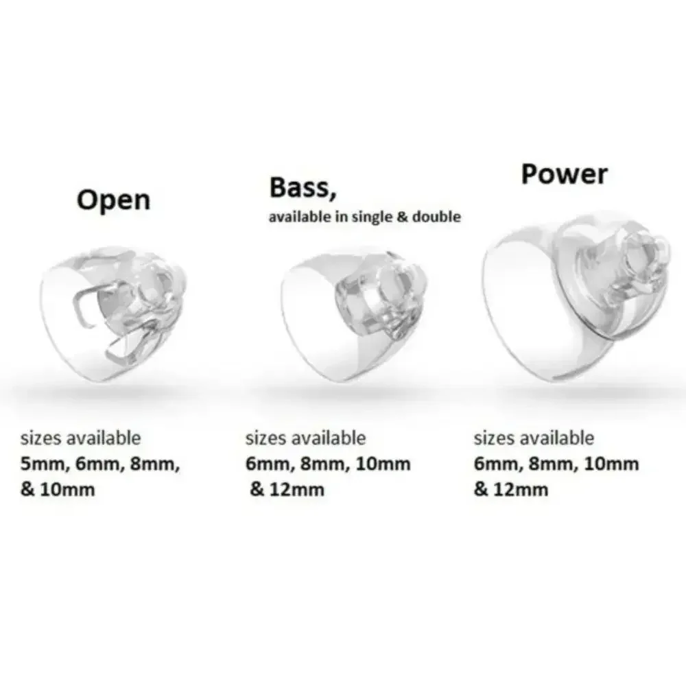 Hearing Aid Domes for Oticon MiniFit Double Vent Bass Domes (8mm) Universal Domes for Oticon Hearing Aid Supplies