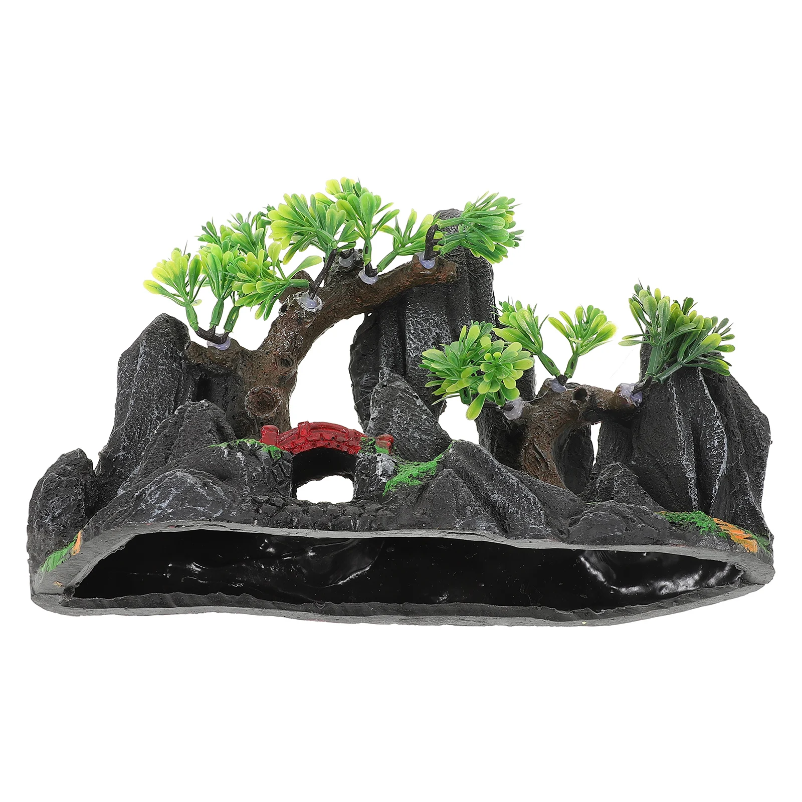 

Resin Aquarium Rockery Fish Tank Decoration Natural Landscape Stable Bottom Easy Setup Small Compact Size Aquarium Rockery