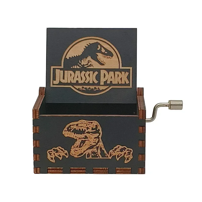 Theme Music Merry Go Round of Life Wooden Hand Cranked Jurassic Park Anime Musical Box New Year Christmas Birthday Gift