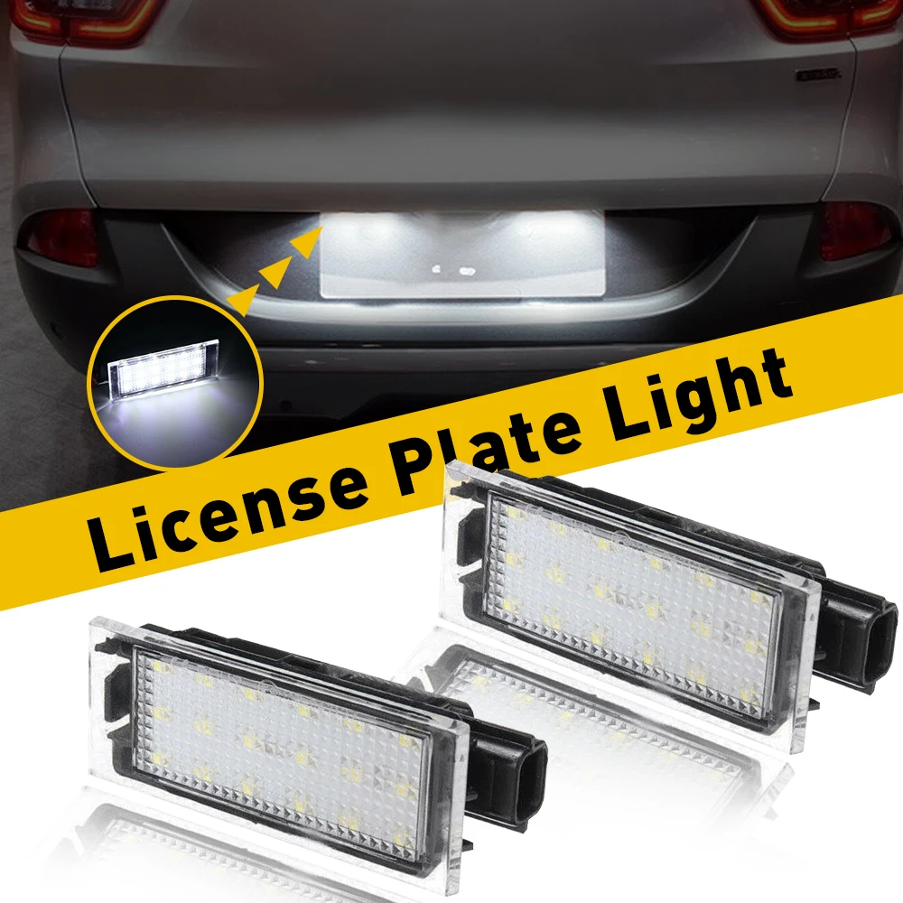 

2 шт. CANBUS светодиодный светильник номерного знака для Renault Duster Laguna Master Megane Clio Trafic MK3 Twizy номерные лампы 12 В белый