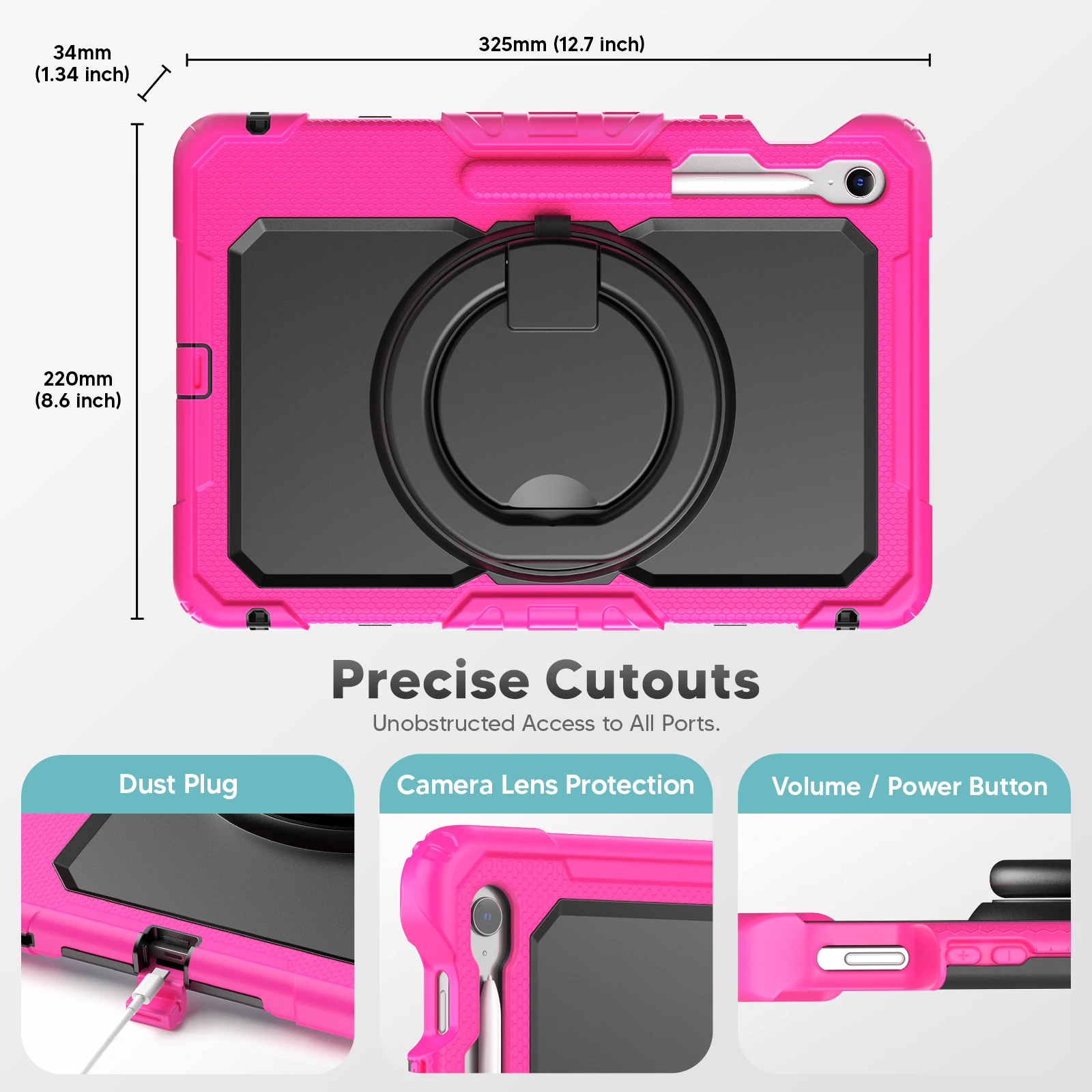 Heavy Duty Case for Samsung Galaxy Tab S10FE+ S10 FE Plus SM-X620 SM-X626 X626B 13.1 inch 2025 Cover with 360° Rotatable Bracket