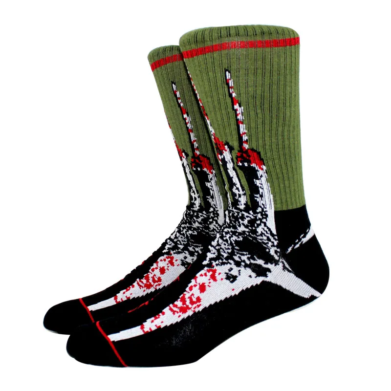 6 pares de nuevos calcetines Harajuku de Halloween para mujer, calcetines divertidos con esqueleto alienígena para hombre, calcetines de calabaza, calcetines de monstruo, calcetines de tripulación de murciélago, calcetín de Anime