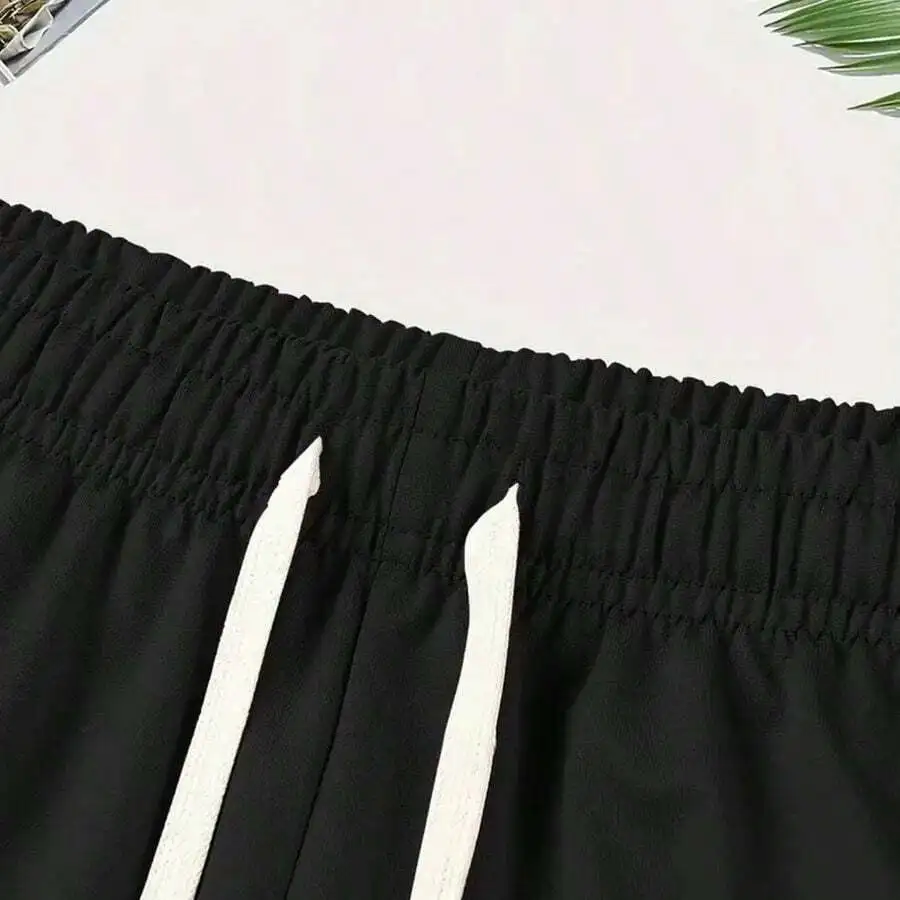 

Mens Casual Sports Knitted Shorts With Drawstring Waist Summer Outdoor Wear