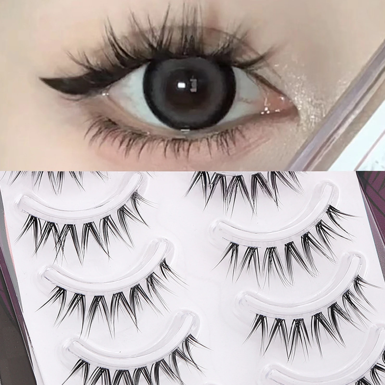 5 Pair Simulation Cosplay Foxes False Eyelashes Ultralight Natural Look Eyelash Extension For Fashion Party Enlarge Your Eyes
