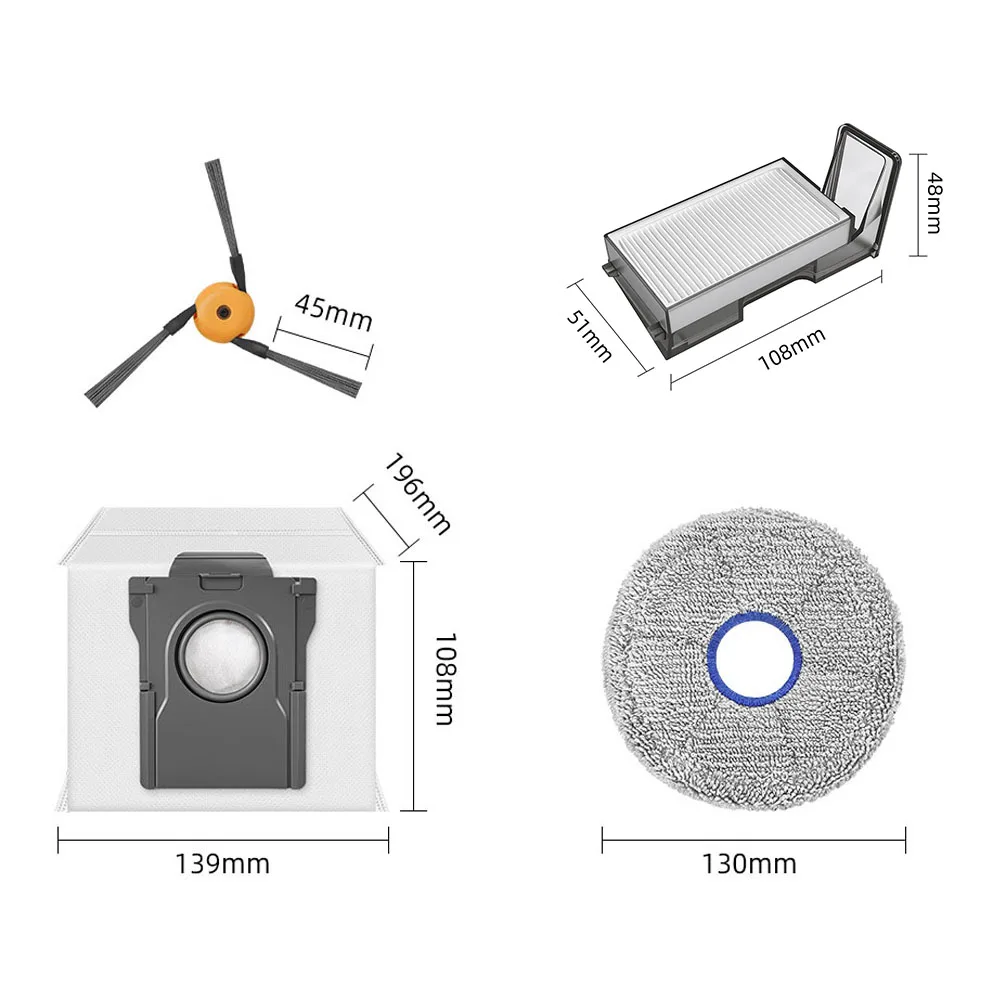 Fit For (Dreame X60 Max Ultra Complete / X60 Ultra / X60 Master) Cleaner Parts Side Brush Mop HEPA Filter Dust Bag Accessories view 3