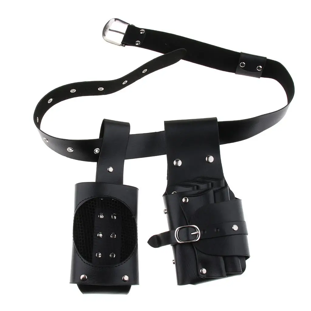 Hairdresser Accessories Barber Leather Waist Bag Removable Belt Shears Holder for Salon Professionals and Beauty Equipment