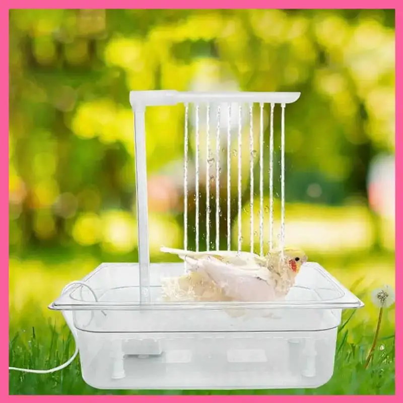 

ABNM Parrot Bath Tub Automatic Shower Box Multi-Purpose Bird Bathtub With Multiple Faucet For Parakeet Cleaning Supplies