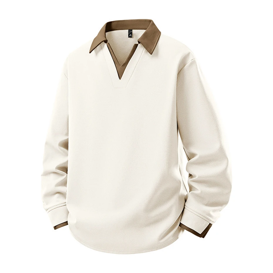8XL Plus Size Sweatshirts Men Spring Autumn Fake Two-piece V-neck Sweatshirt Fashion Casual Pullover Male Big Size 8XL