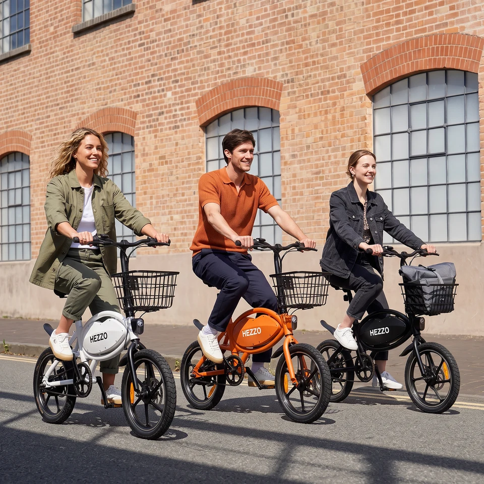 HEZZO T8PRO Foldable Electric Bike for Adults, 48V 500W Peak 750W Brushless Motor, 16‑Inch Carbon Steel Frame E‑Bike, 7.8Ah 499Wh Lithium Battery, Max 25KM/H, 30‑35KM / 21Miles Range, Dual Disc Brakes, LED Headlight, Commuter Folding E‑Bicycle image 11