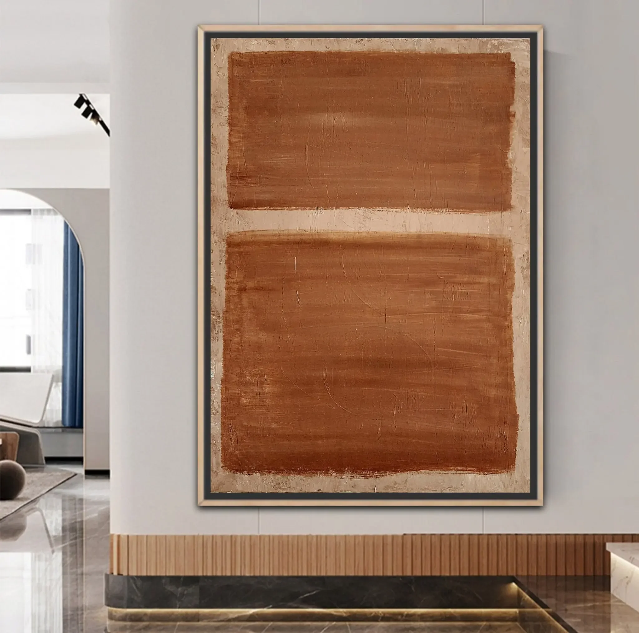 

Large Brown Abstract Beige Painting Texture Painting Brown Minimalist Painting Mark Rothko Inspired Abstract Canvas