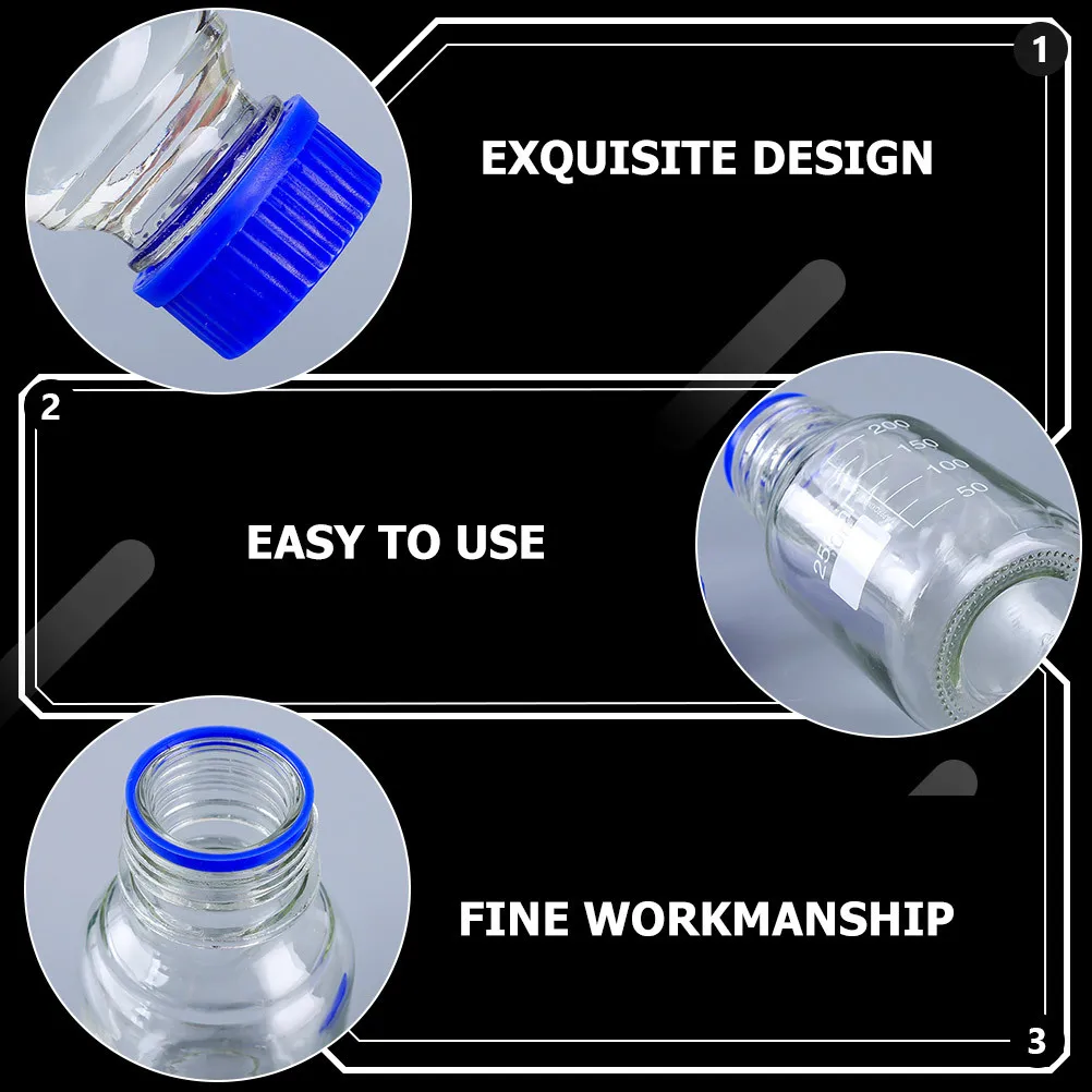 4Pcs Reagent Vials Premium Clear Glass Sample Bottles Lids Sealing Transparent Laboratory Bottles Experiment Storage