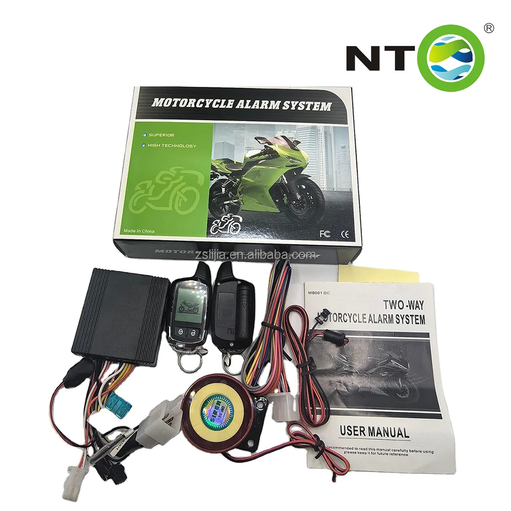 NTO 2 Way Lcd Remote Controller Remote Engine Start Stop Arm Disarm Shock Sensor Motorcycle Security Alarm System