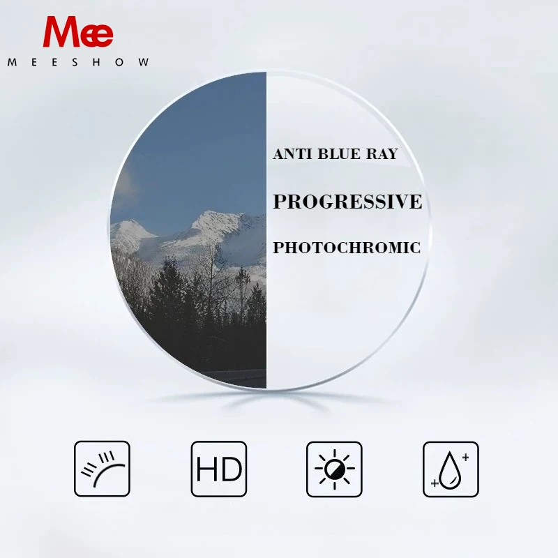 

MEESHOW прогрессивные анти-синие световые лучи фотохромная серия рецептурные CR-39 асферические линзы для очков из смолы линзы для близорукости