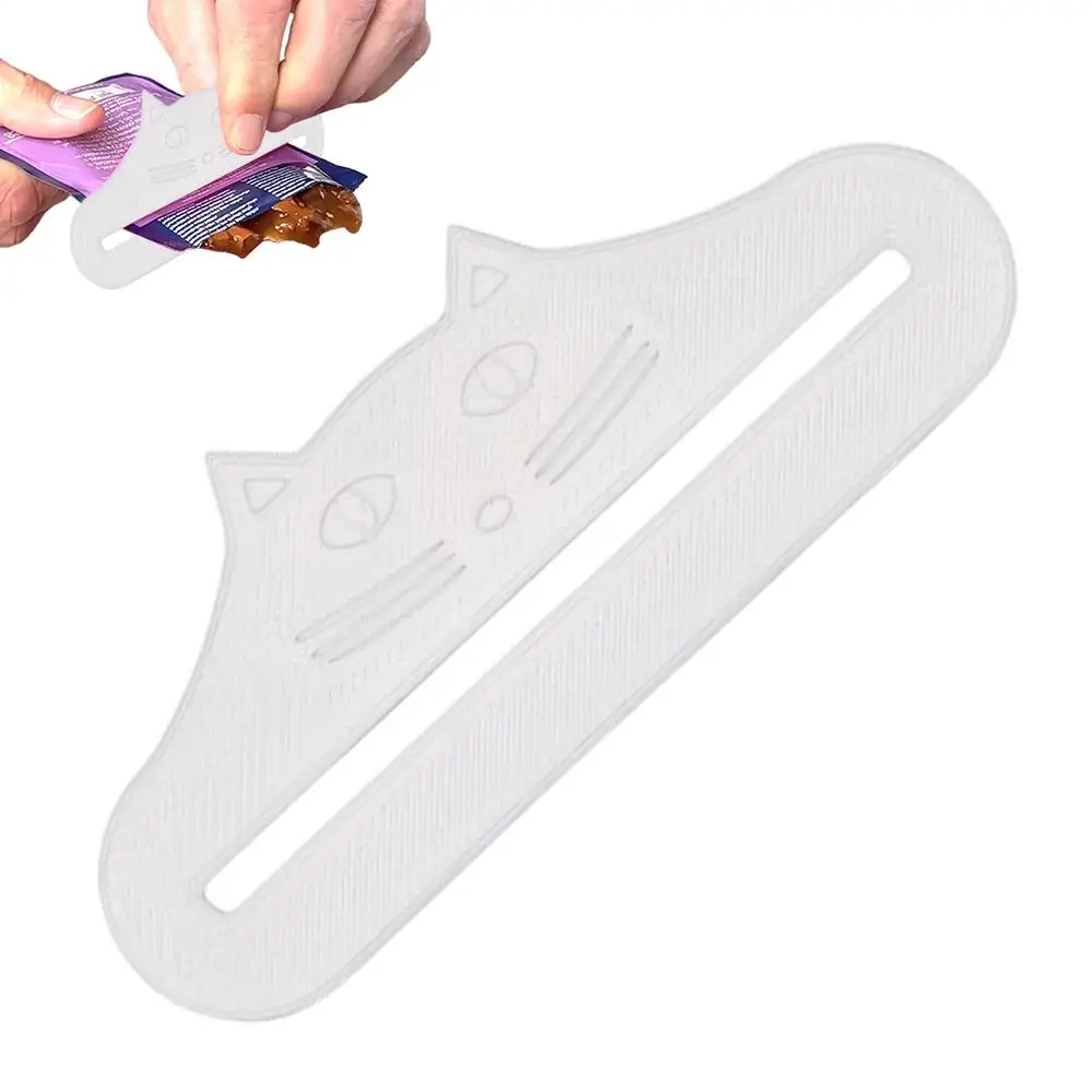 1 Stück Katzensnack-Quetschgerät, niedliches Katzenkopf-Snack-Quetschgerät, sauberer Leckerli-Spender für Katzenfutterbeutel, Fleischsaucen-Beutel-Extruder – Detail 6