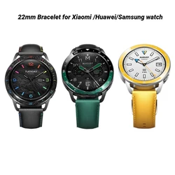Cow Leather Strap For Xiaomi  watch S3 S2 S1 pro Sport Watchband For Huawei watch GT4GT3 GT2 pro 22mm Bracelet Woman Man Belt