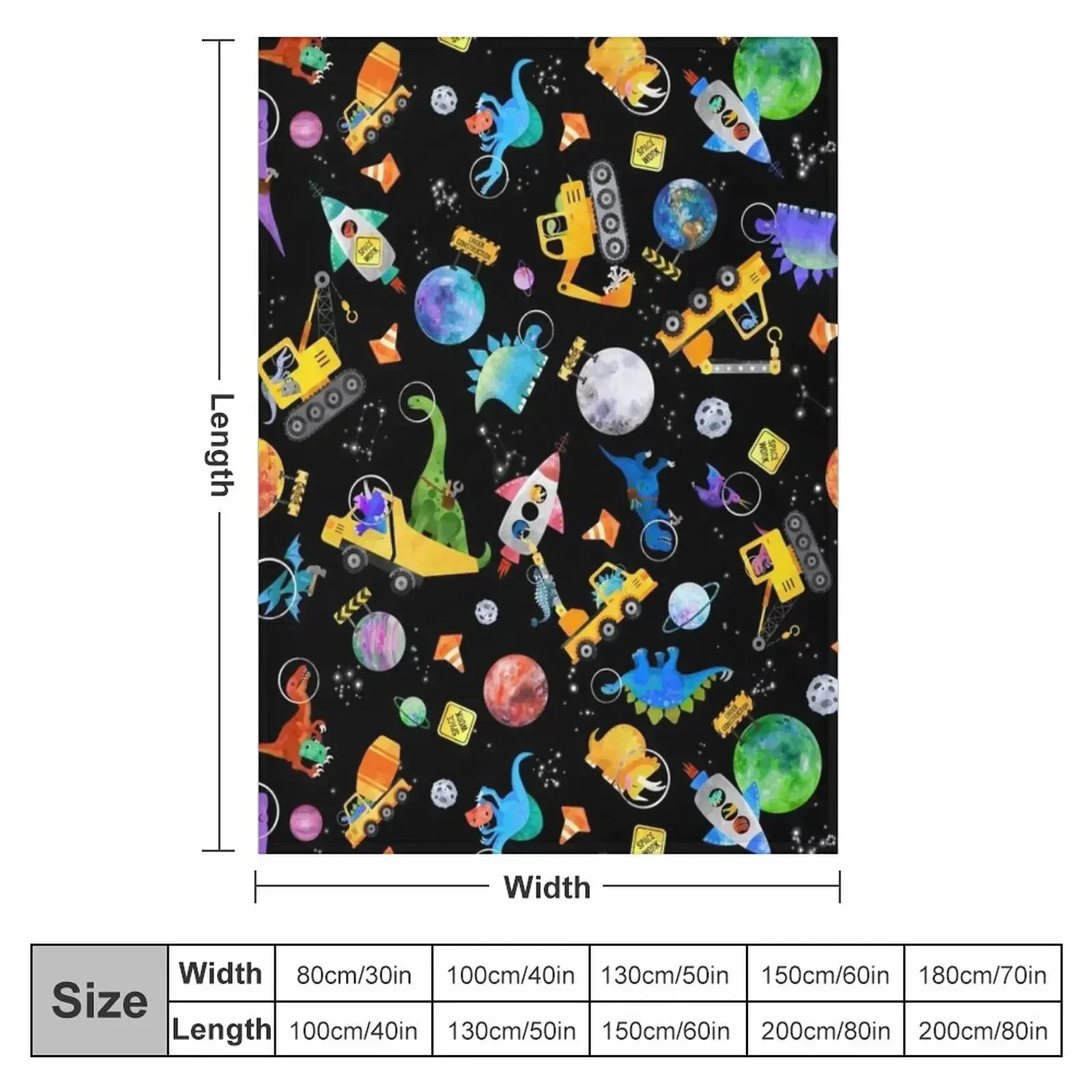 Dinosaur Space Crew Construction Vehicles Throw Blanket For Sofa Thin Flannel Fabric Sleeping Bag Blankets