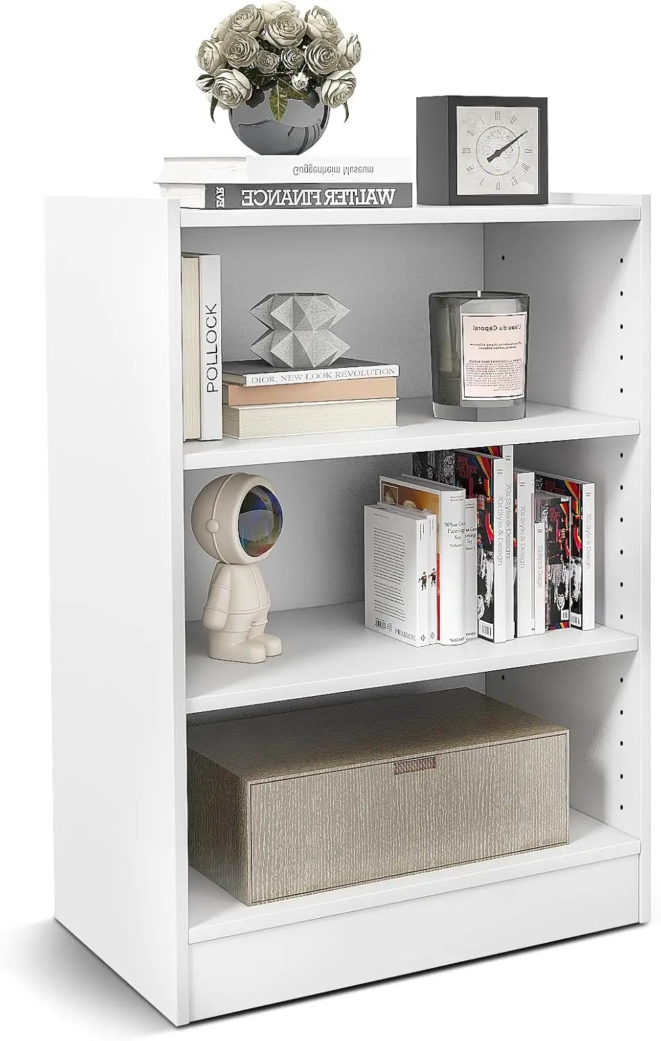 Dortala 3-Cube Bookcase, Freestanding Versatile Open Bookcase With Adequate Storage & Adjustable Shelves, Display Cube Storage