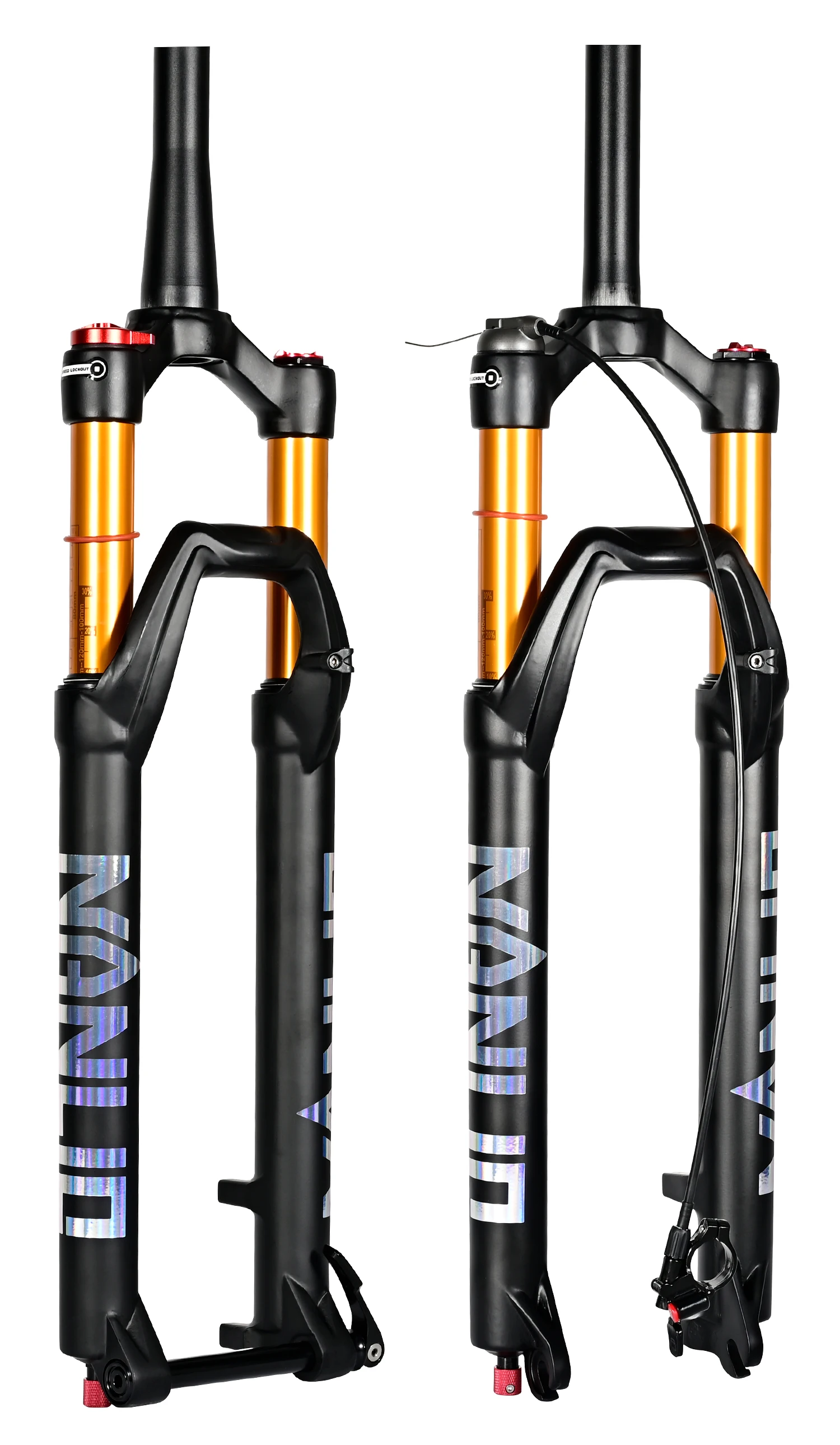 NANLIO X7 PRO MTB Luftfederungsgabel 26 27,5 29 Zoll 120 140mm Federweg mit Rückprall-Einstellung Metallbuchsen Schwarz Gold Fahrradgabel – Detail 22