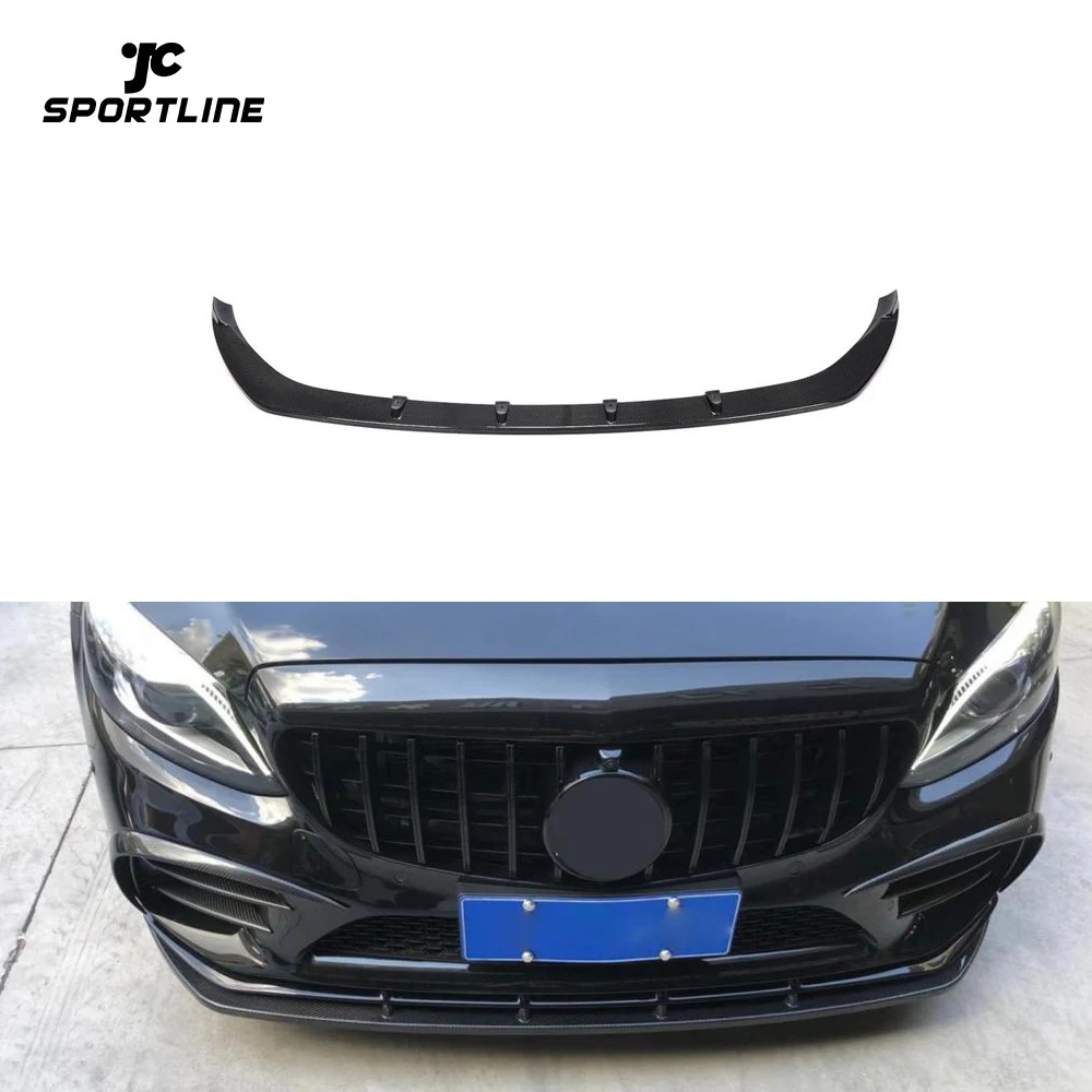 

Carbon Fiber W205 S205 C205 A205 Front Lip Splitter Chin for Mercedes Benz C Class C43 AMG 2020 2021