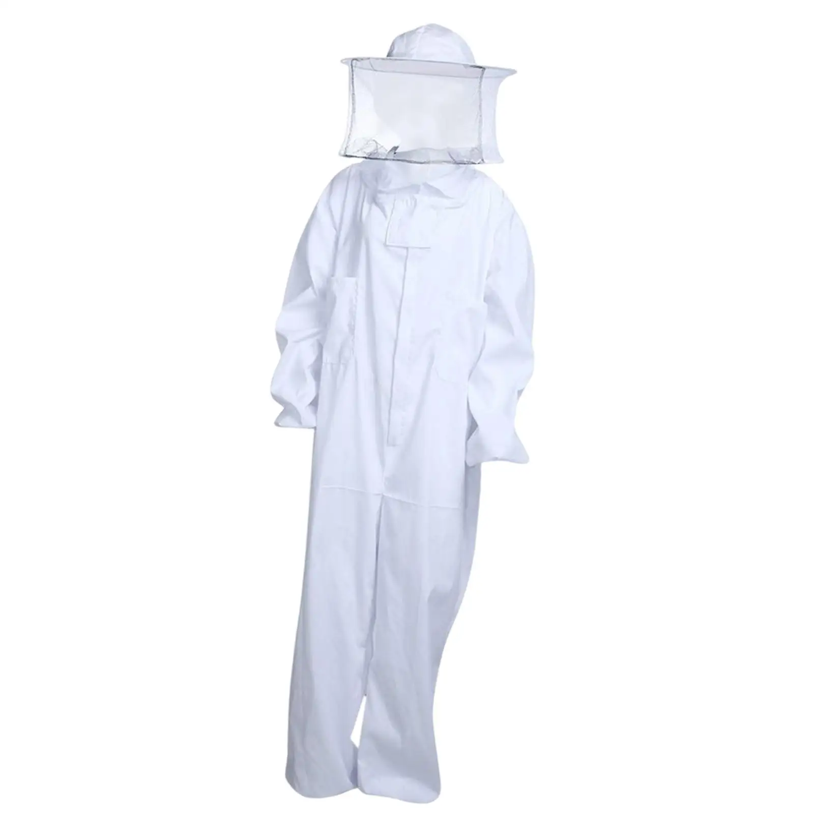 Comfortable Bee Suit & Fencing Veil Hood Elastic Cuffs Beekeeping Smock Protective Suit for Beginner Commercial Beekeepers