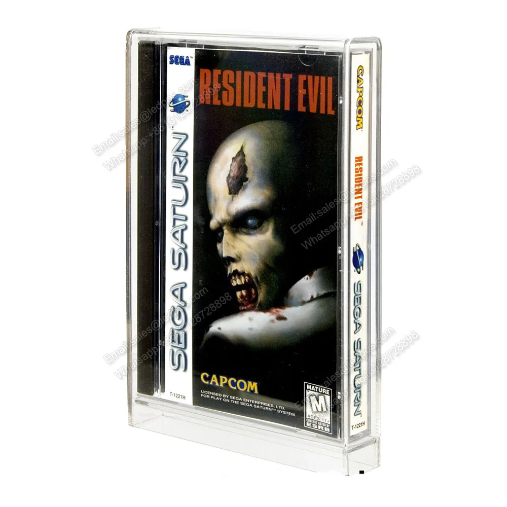 ピンクサターンゲームボックス,アクリルディスプレイ,透明,保護,メタクリレートゲーム,プレキシグラスホルダー,CD