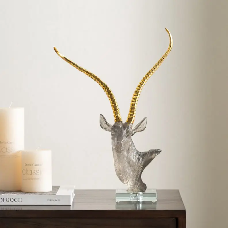 

✿d Craftsman Sheep Home Decor Ornament Modern Light Luxury Transparent Antelope Eco-Friendly Resin
