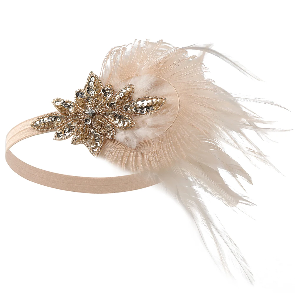 

Headb 1920s Flapper Headpiece Vintage Crystal Beaded Accessories for Women Retro Banquet Party Costume
