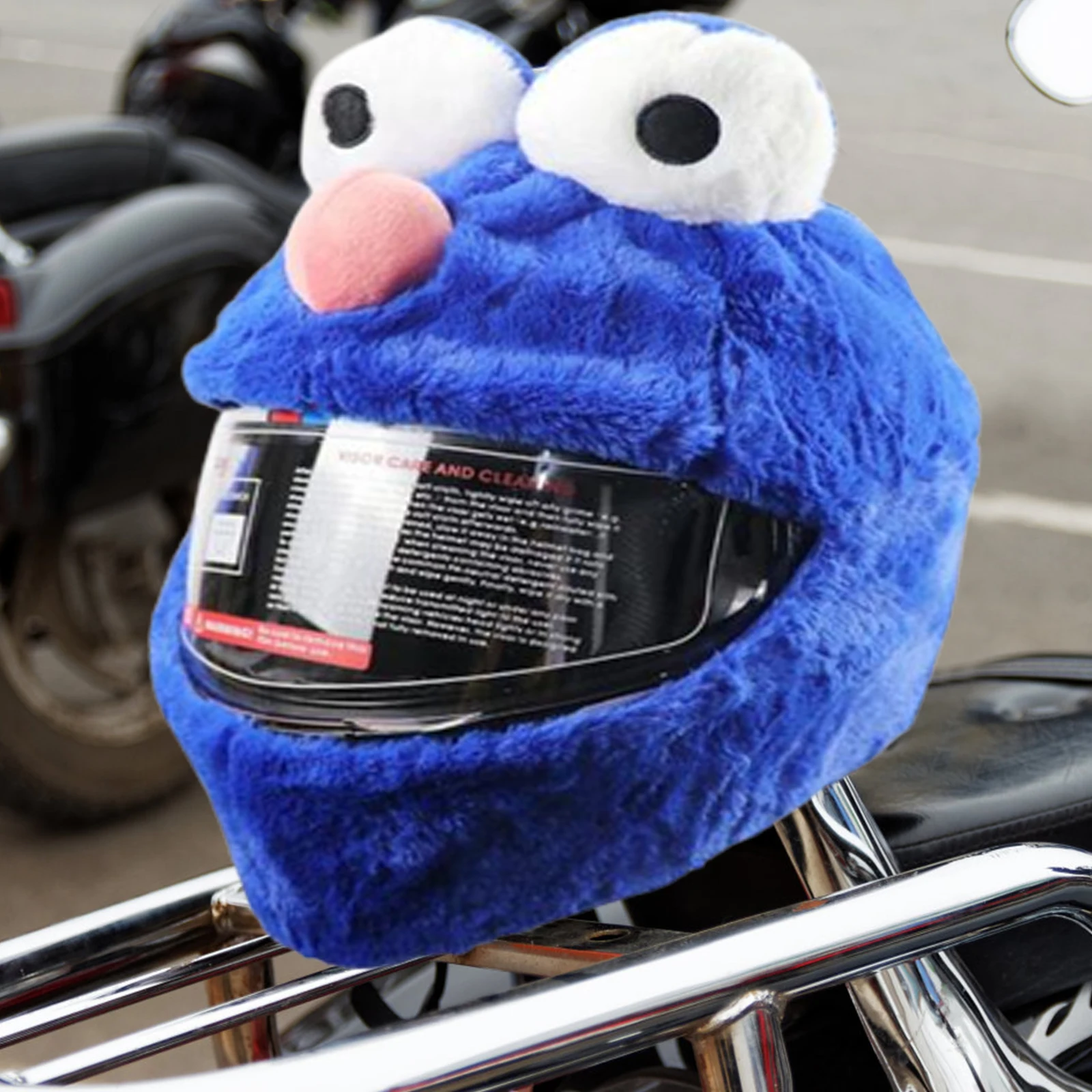 Motorcycle Helmet Cover Sleeve Furry Motorbike Helmet Cover Animal Full Face For Adults, PV Flannel Material