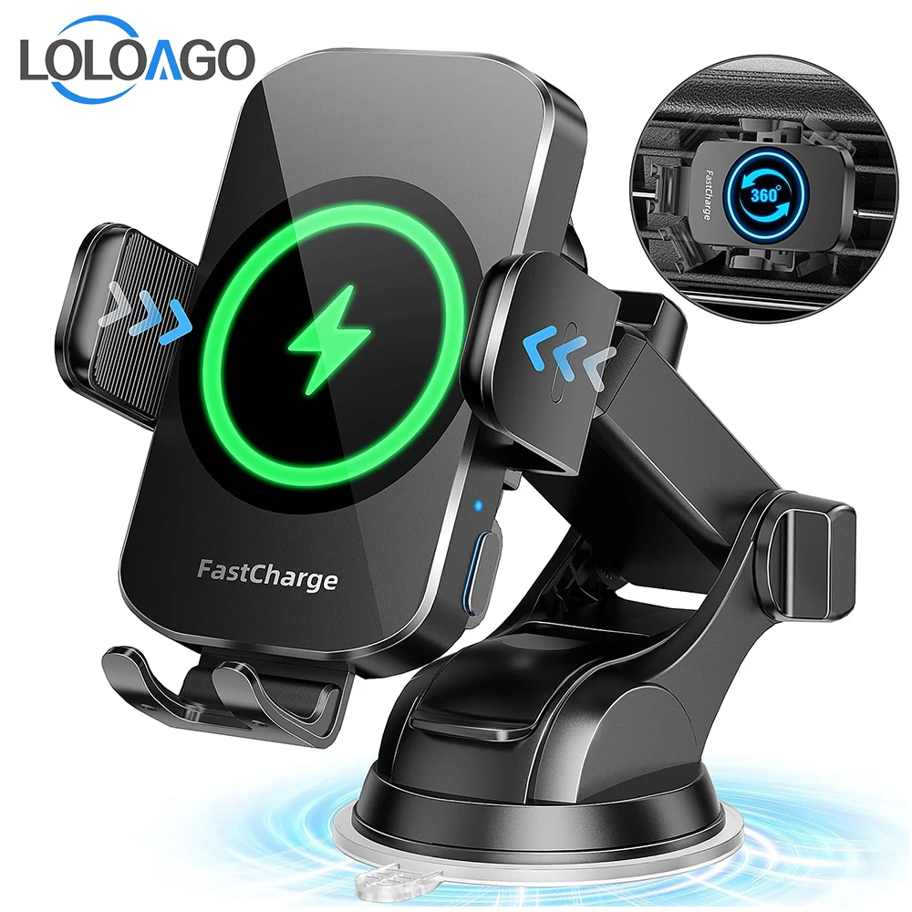 

15W Wireless Charging Stand for Car Air Outlet Fast Car Phone Mount Charger Intelligent Sensing Holder for Mobile Devices