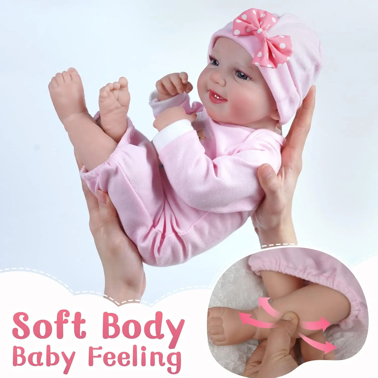 BABESIDE Muñecas Reborn Realisistas - Muñeca Recién Nacida Realista Sweet Smile de 20" con Kit de Alimentación Caja de Regalo para Niños de 3+