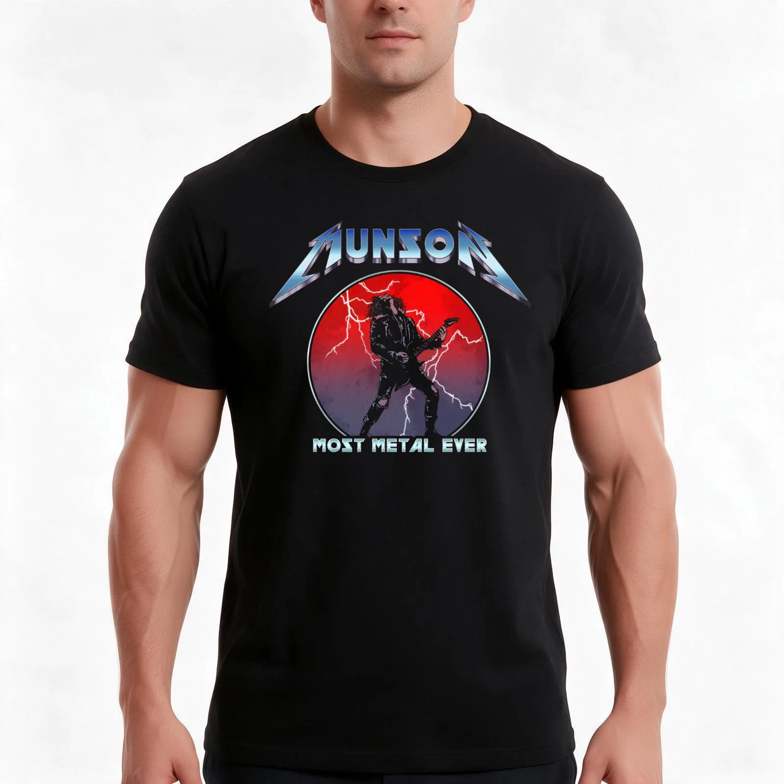 Munson - Most Metal Ever T-Shirt, Summer Casual Cotton Tee, Oversized Streetwear Tops, Vintage Graphic Print, Unisex Men Women