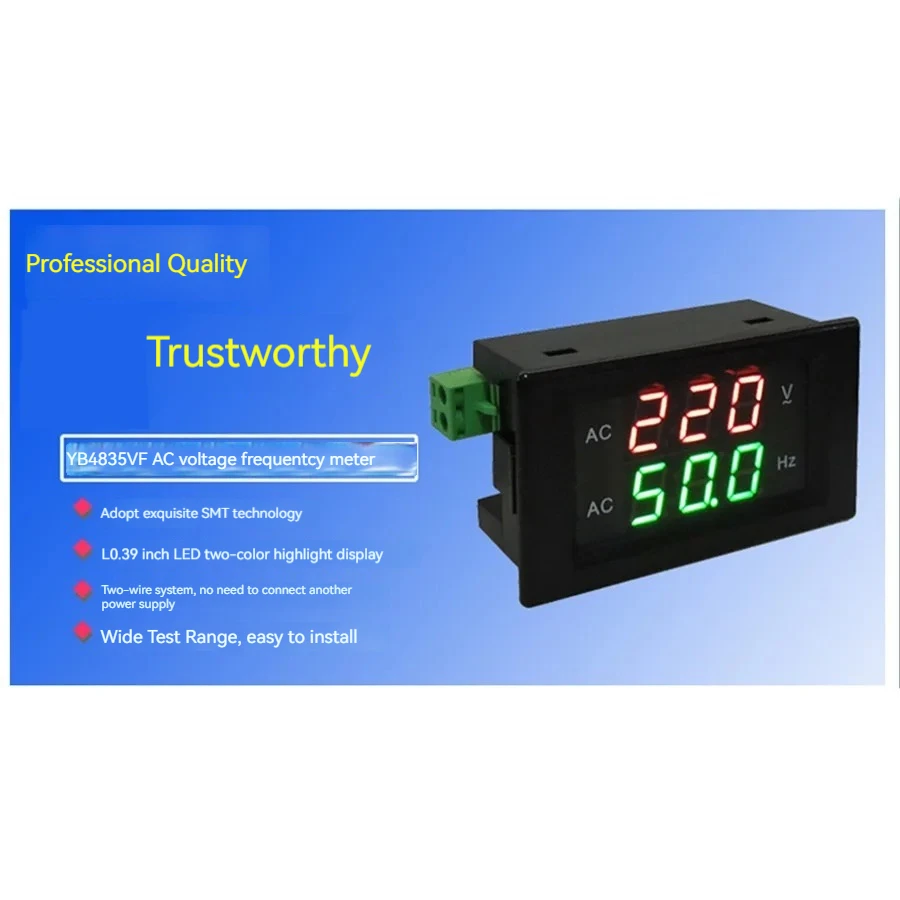 YB4835VF Generator Dual Display 220V380V50Hz Digital Digital Display AC Voltmeter Frequency Meter