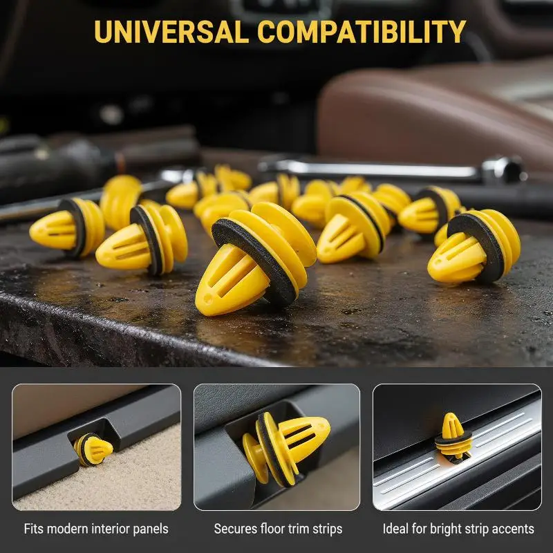 100 PcsDoor Trim Panel Retainer Clips Fastener Hole Rivets For Accent Qashqai J10 Car-styling Accessory