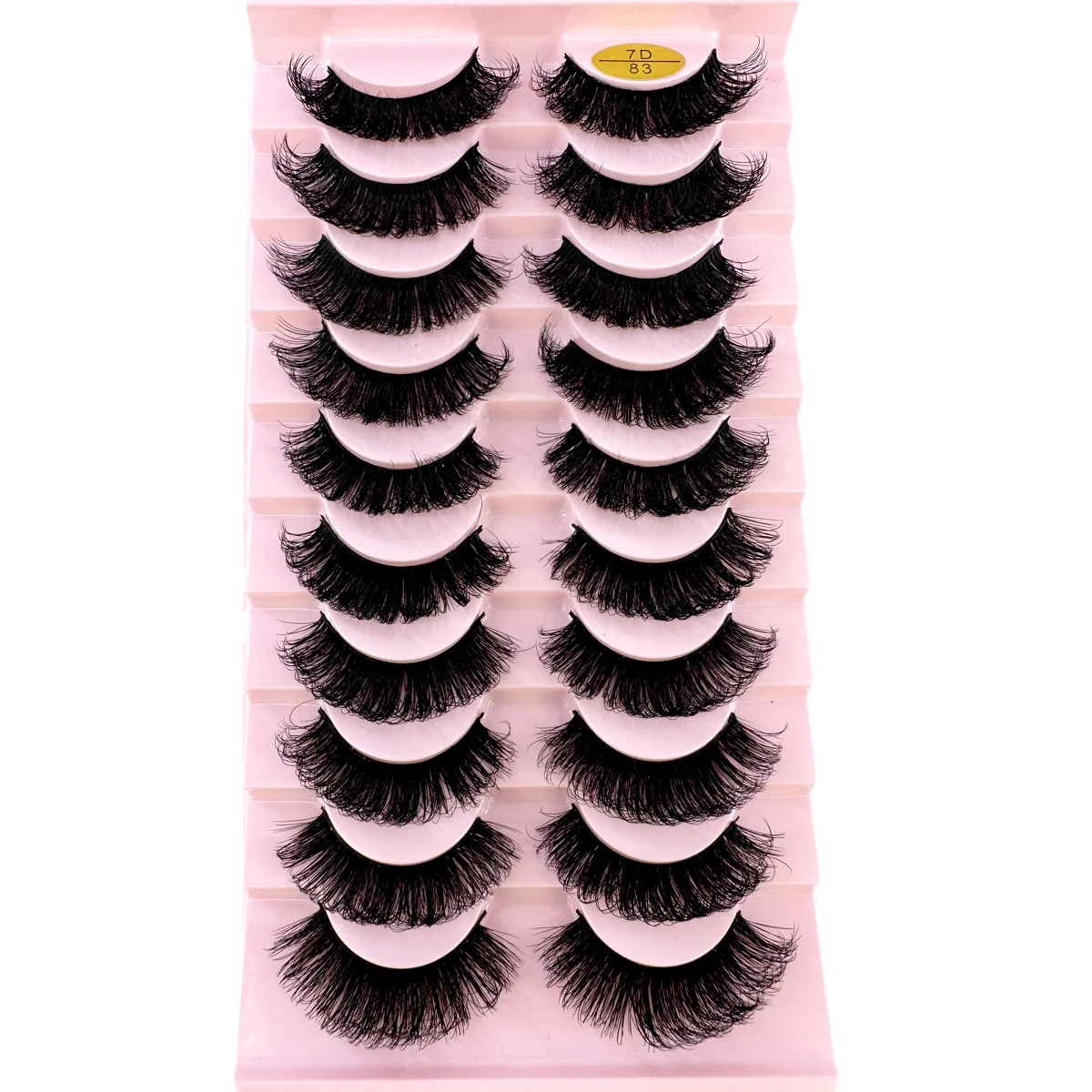 New 10 Pairs DD Curl Russian Lashes Voluminous Fluffy Fake Eyelashes Natural Long Soft Wispy Messy Dramatic False Eyelashes