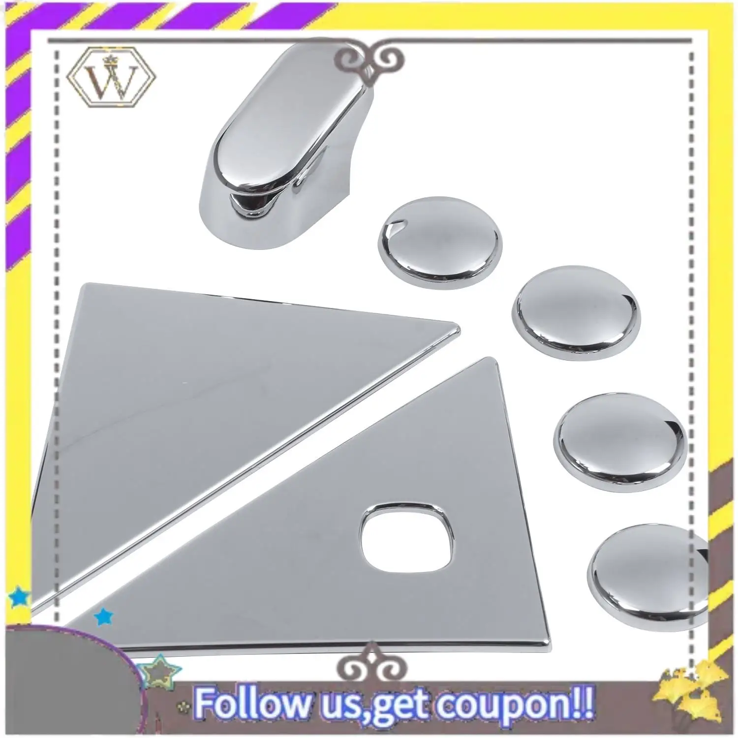 ABXV-Pcs Chrome Rear Window Trims For Toyota Land Cruiser Prado Fj 150 Accessories
