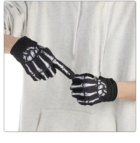 FistplastSpot 새로운 터치 스크린 해골 뼈 장미 유령 발톱 야외 따뜻한 미끄럼 방지 오토바이 자전거 타기 장비 장갑 전체