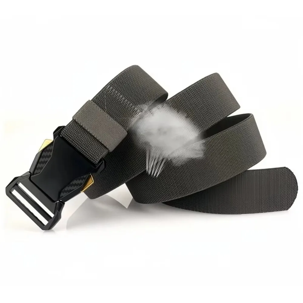 النايلون حزام رجالي الإفراج السريع التلقائي مشبك الرجال حزام الخصر قماش المنسوجة بلا أسنان نسج الخصر الفرقة الرياضة الترفيه في الهواء الطلق
