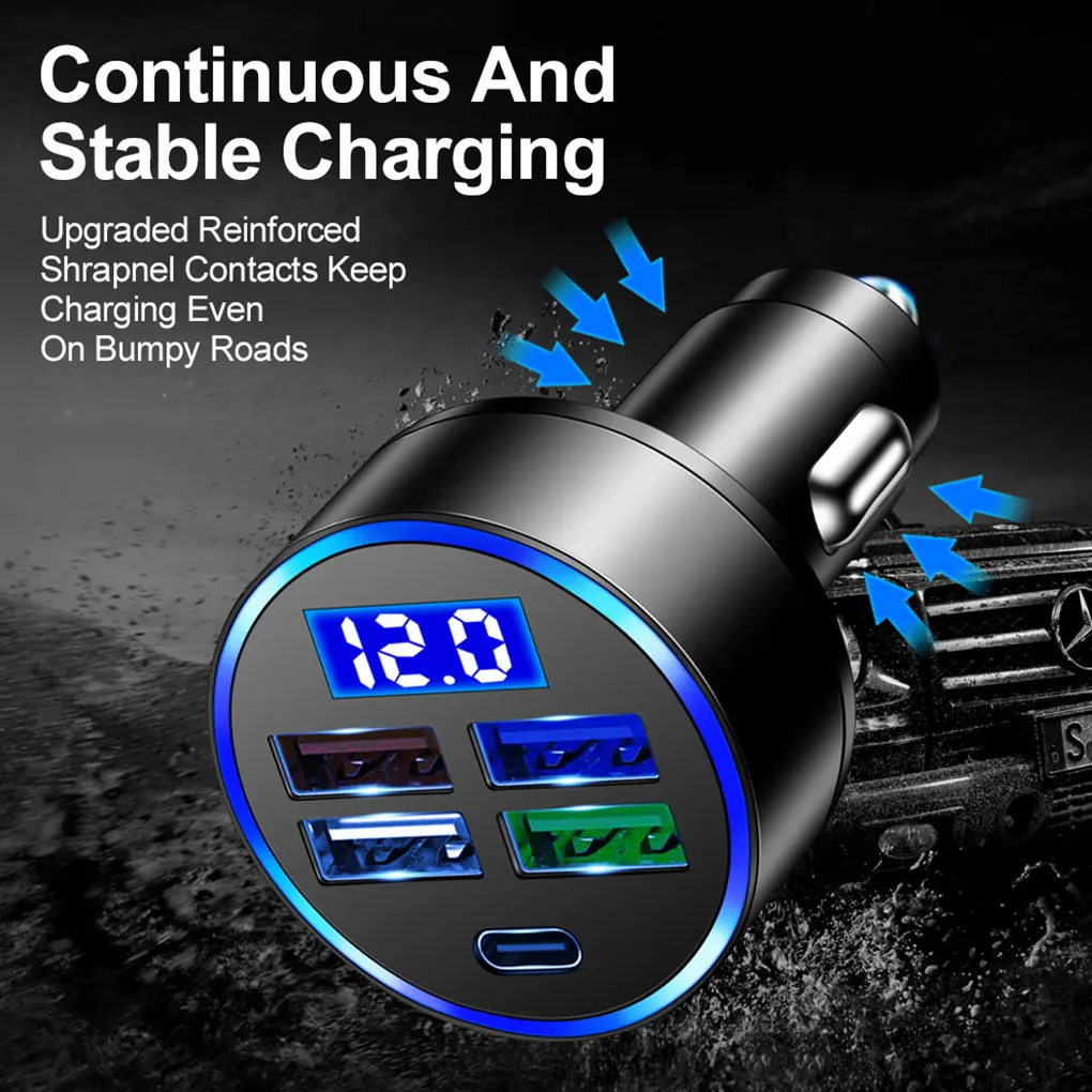 

Aluminium Alloy Car Charge Adapter Antiflaming USB Vehicle Adaptor Socket