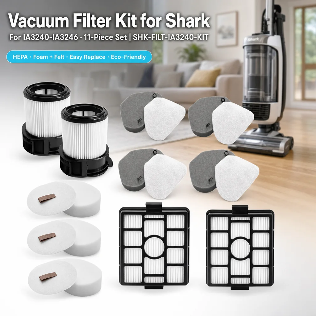 11-teiliges Ersatzfilter-Set für Shark IA3241 IA3240 IA3242 IA3243 IA3246 Staubsauger HEPA Schaumstoff Filz Zubehör